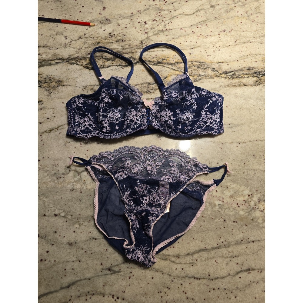 Victoria's Secret bra and‎ panty set 36C underwire and large nwt low rise bikini